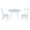 International Concepts 42 in. Solid Wood Round Dual Drop Leaf Dining Table with 2 Chairs in White K08-42DL-C613-2 - alternate 1